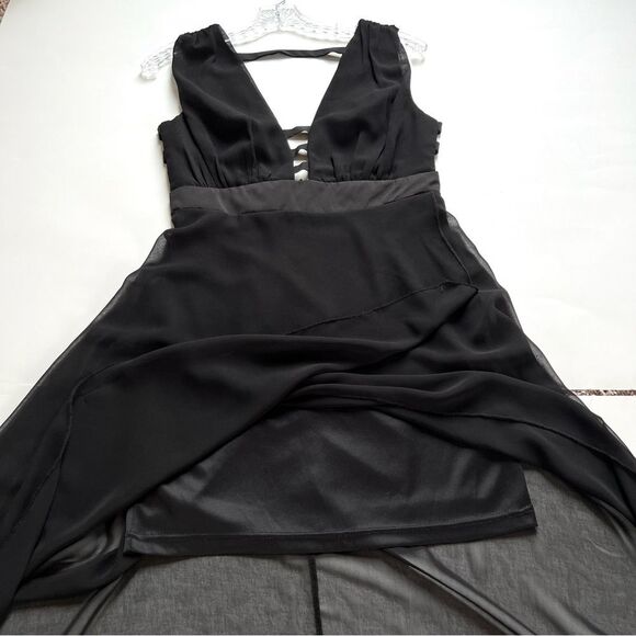 Charlotte Russe Y2K Whimsygoth Witchcore Black Asymmetrical Hem Sleeveless Dress - Picture 10 of 15